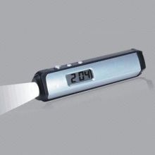 LCD clock with torch & compass, travel alarm clock with LED torch, plastic, Practical, 16x3.9x3.2CM
