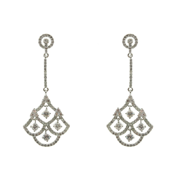 Cubic Zirconia 925 Sterling Silver Dangle Earrings