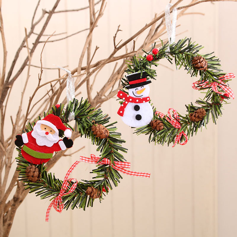 Christmas decoration Garland Christmas supplies Christmas rattan Garland Christmas door hanging decorations arrangement