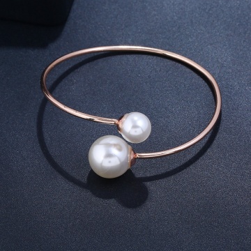 Popular fashion Copper cuff Bracelet Gift New Personalized simple pearl bracelets