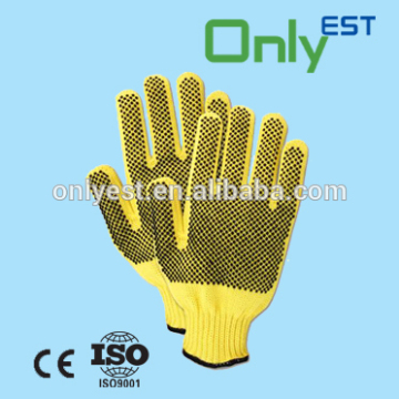 Yellow color anti cut highly protective cheapest pvc coated gloves