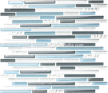 wall decorative random strip crystal glass mosaic tile