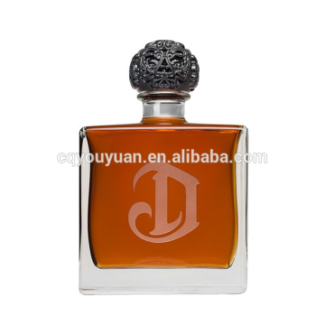750ml Mexico square shape premium quality flint glass tequila bottle price