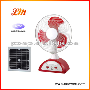 Solar rechargeable oscillating table fans