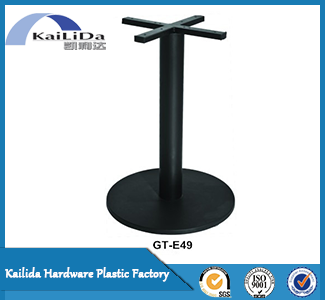 Power coating metal table base with round base