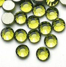 Olivine NON hotfix crystal rhinestone, flat back rhinestone