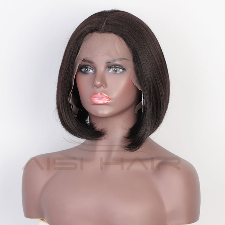 Aisi Hair Wholesale Short Bob Brown Wig Silky Straight Swiss Lace Wig Natural Wave Lace Frontal Hair Wigs For Black Women