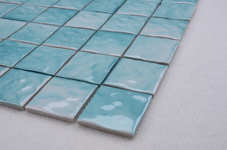 300X300 Elegant Ice Crack Sky Blue Mosaic Tiles Bathroom