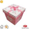 Cardboard ribbon gift packaging box with lid