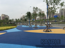 Permeable concrete floor for park