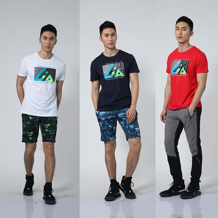 Lidong Wholesale New Design Men Stamping Casual Running Shirts Thirt Men Sport