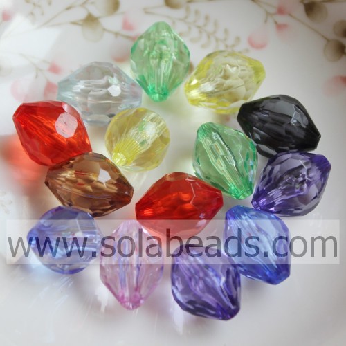 Fantastique 16 * 22MM Bicone Cut Charm Perles De Couleur