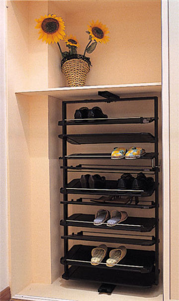 1437mm Height Closet Revolving Shoe Rack, Durable Metal Rotating Vertical Shoe Racks