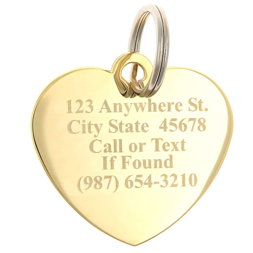 Metal Heart Shape Pet ID Tags