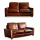 Komfortowa kanapa Living Brown Leather Sofy Set