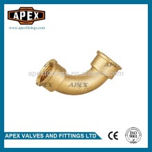 APEX Brass Female Equal Threaded Fitting Long Sweep Bend
