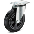 13 Series Black Rubber Flat Bottom Movable Casters