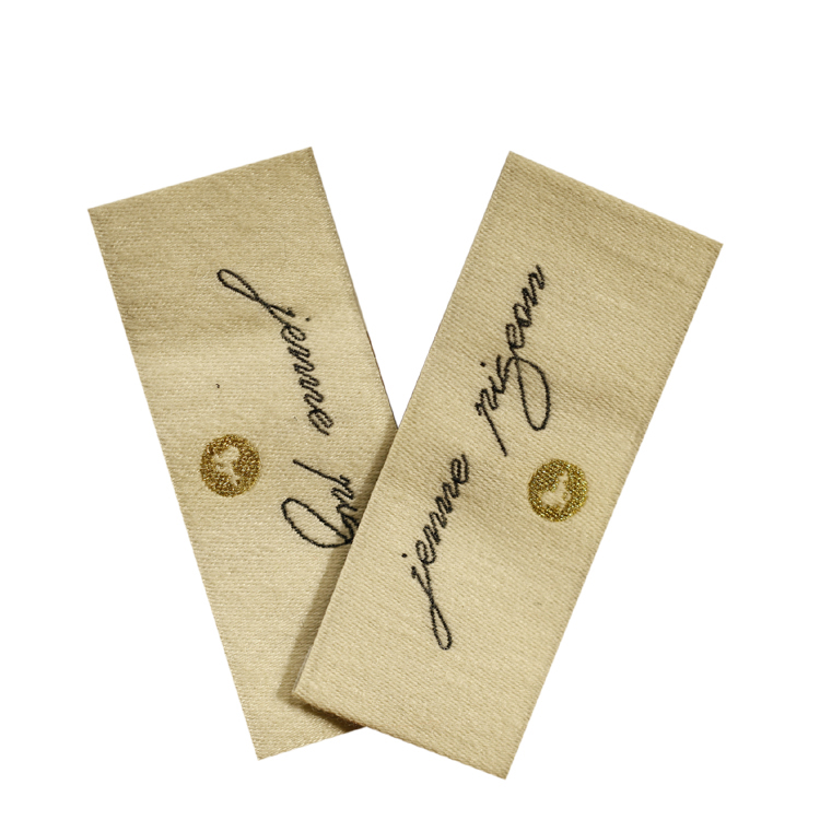 Custom Design Logo End Fold Woven Clothing Labels for Garment Apparel