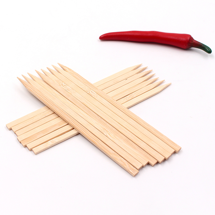 Royal 7" Natural Color Satay And Vegetables Bamboo Sticks Flat Wooden Skewers For Grilling