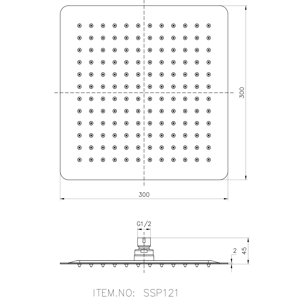 Shower Head Dimensions