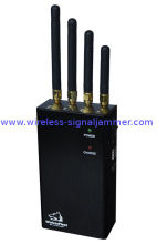 Black Portable 2watt Wifi Cdma Gsm 3g Multi Bands Mobile Jamming  For Meeting Room