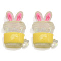 Kawaii Resin Animal Rabbit Ears Bottle Cup Flatback Cabochon Beads Μενταγιόν Κολιέ Γυναικεία Κοσμήματα