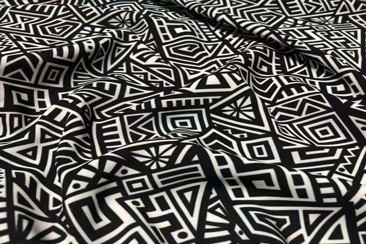 Irregular Pattern Chiffon Fabric Digital Print Fabric For Lady Dress Silk Chiffon Print Fabric