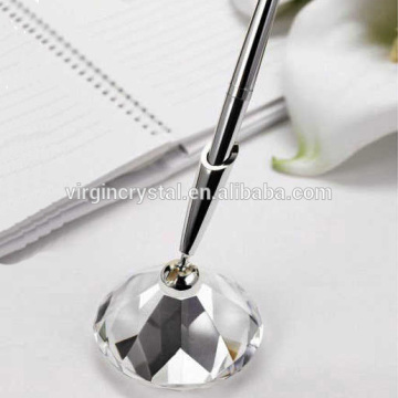 Crystal clear diamond sliver pen holder as beautiful office sets