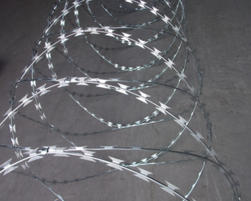 Galvanized concertina razor barbed wire