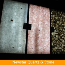 Marble Stone Pink Quartz Countetop Semi Precious Stone Table Top