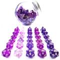 Betcon 35pcs Polyedrale RPG -Würfel Amethysts Set, DND -Rollenspiele Spiel Dice Purple Sets 5x7pcs