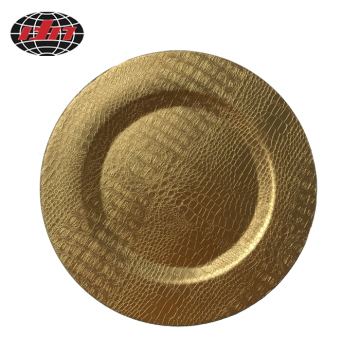 Plastic Charger Plate with Lizard PU Leather