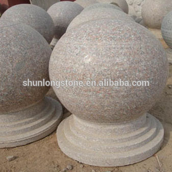 Light red Granite sphere ball,sphere stone ball,stone parking