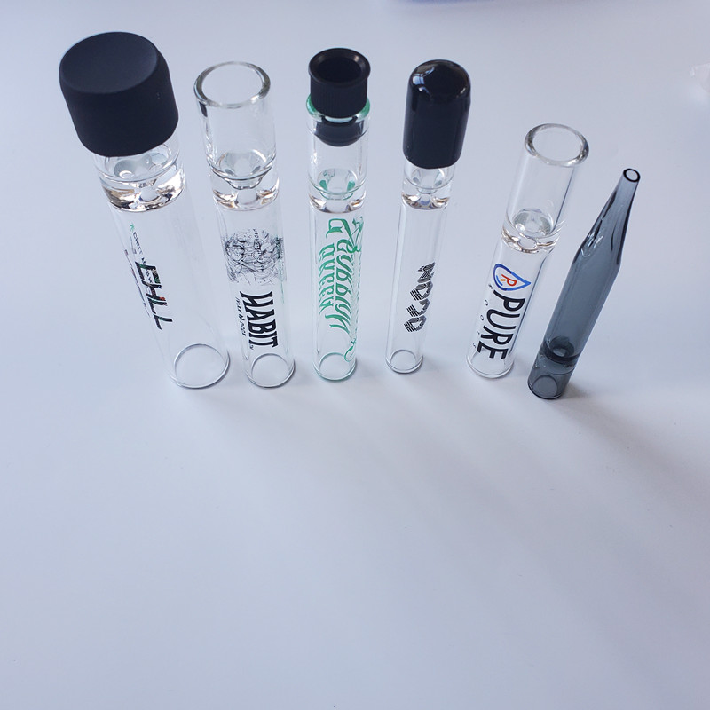 Glass chillums with caps