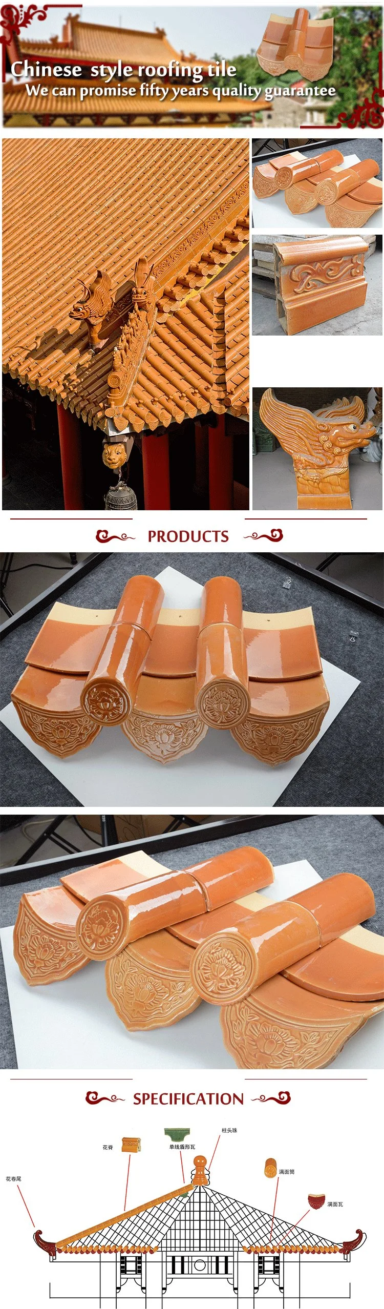 Foshan Butterfly Shaped Orange Color Life Tile Roof Tile Suppliers