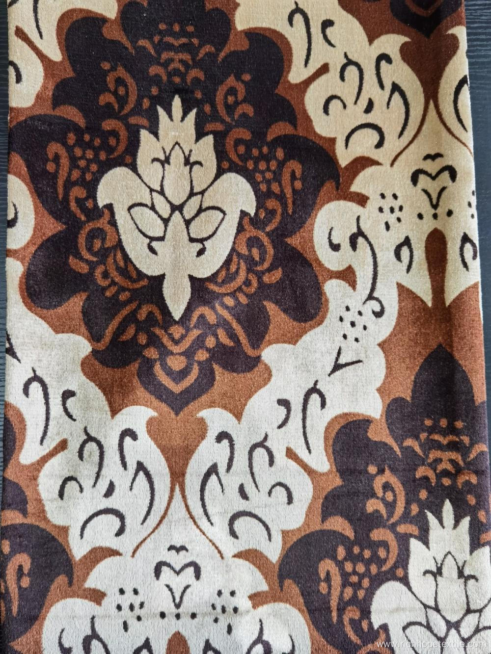 Printed velvet fabric for curtain