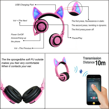 Оригинальные наушники Bluetooth Wireless Kitty Ear Party