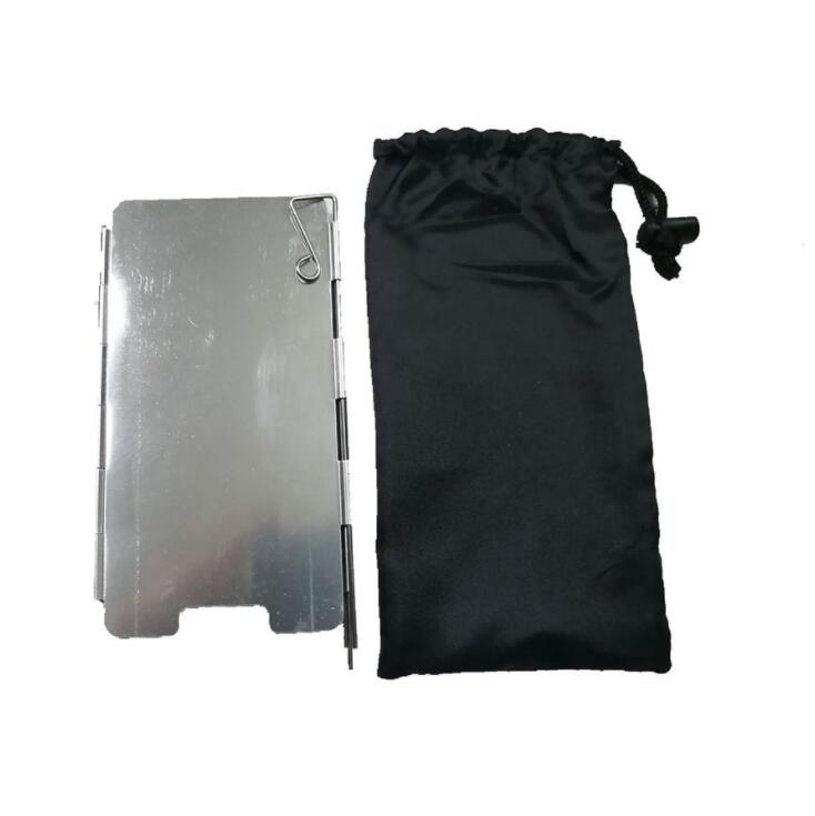 Folding Outdoor Portable 6 Plates Stove Windscreen Aluminum Camping Mini Windshield with Carrying Bag