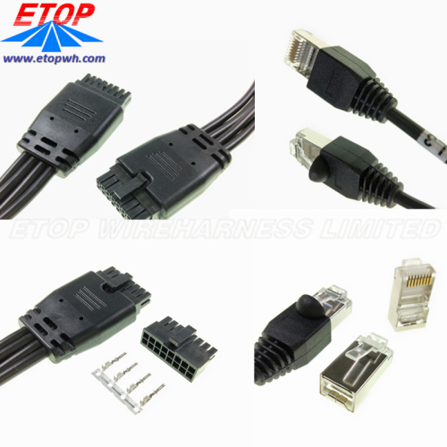 Conectores micro-ajustes moldados para o cabo RJ45 Splitter