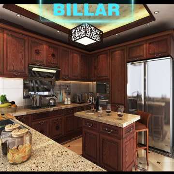 GuangDong customized teak wood kitchen cabinet designs