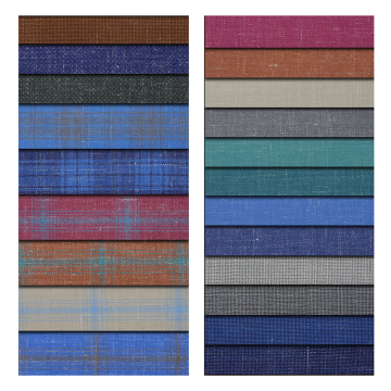 New Linen Silk Wool Fabric RTS Worsted Merino Wool Italian Suiting Fabric Blend