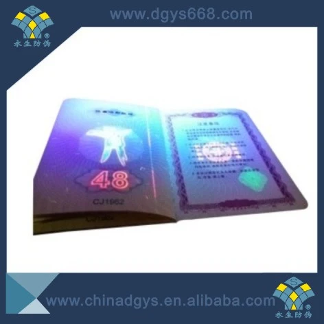 Custom Printing UV Pattern Hologram Embossing Certificates