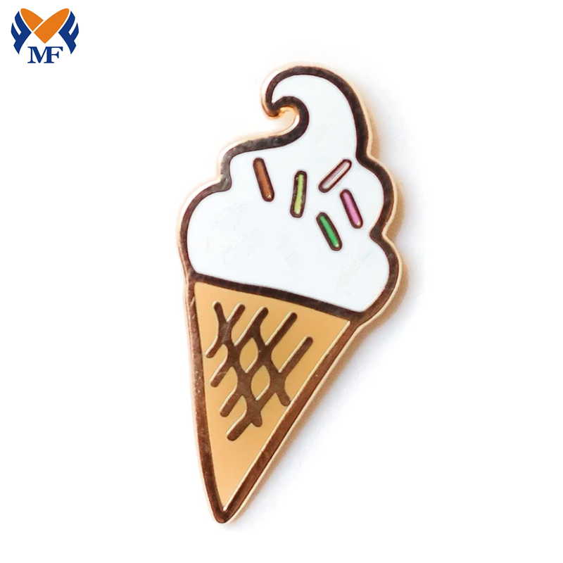 Pin de esmalte de helado personalizado de oro metálico