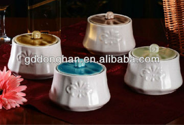 household white ceramic tea sugar coffee canisters