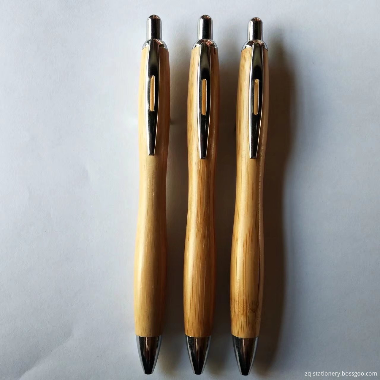 Custom Logo Bamboo Green Ball Pen