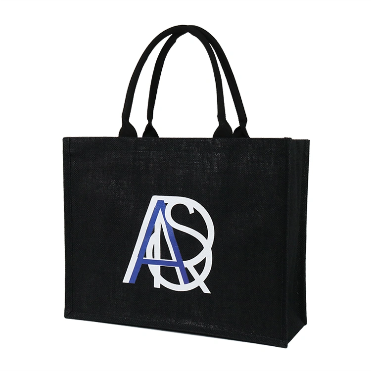 Professional Manufacturer Supplier Eco Friendly Printed Reusable Burlap Jute Tote Bag Custom