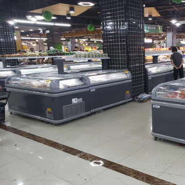 commercial clear glass front refrigerator for supermarket