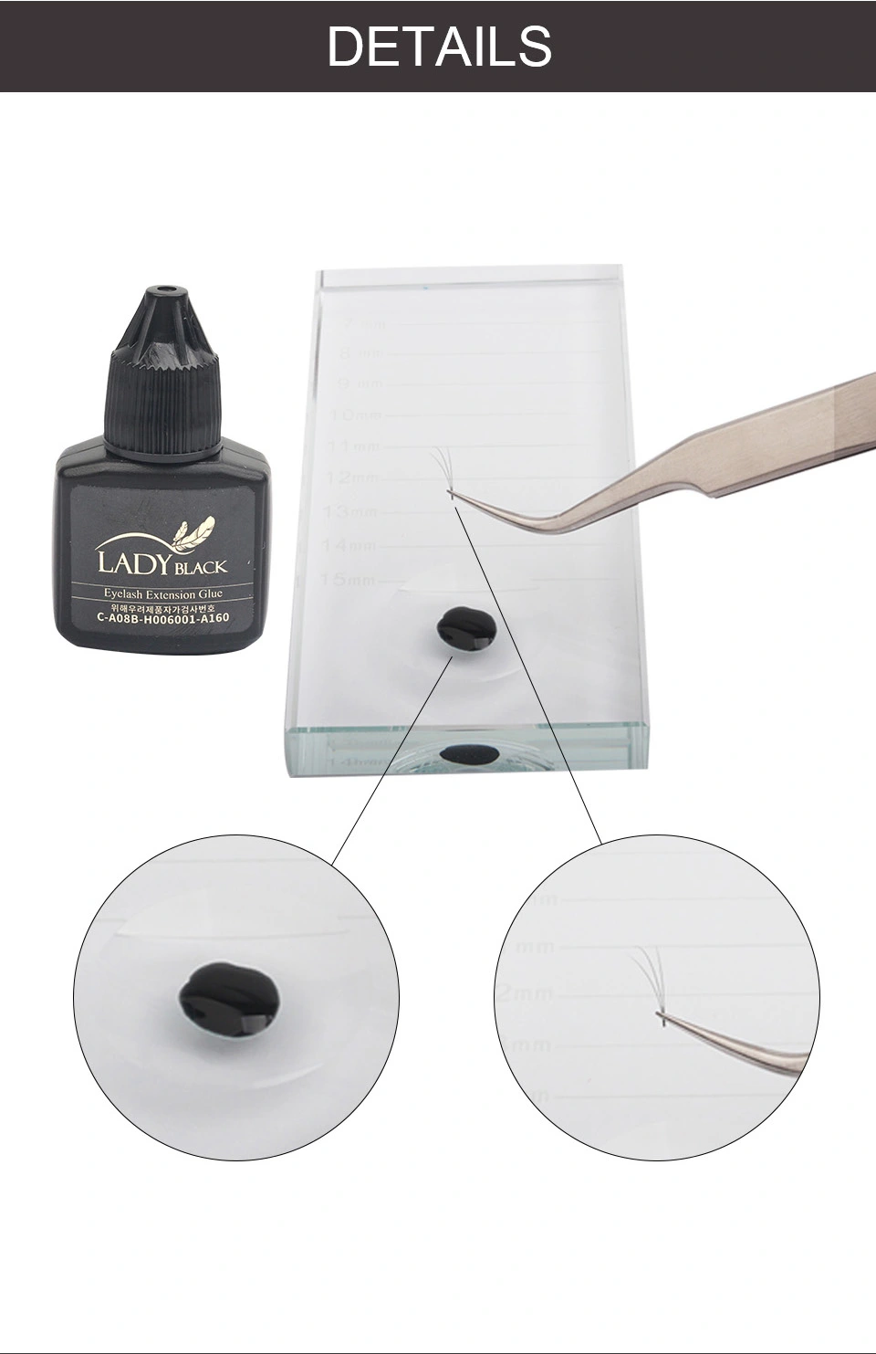 Strong Black Adhesive Glue Korean Super Glue for Eyelash Extension Non-Irritating