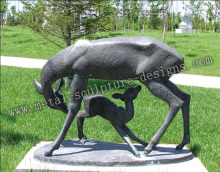 Animal cast copper sculpture - Deer