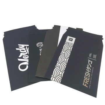 Black Cardboard Rigid Mailer Envelopes with Adhesive Tape Closure for Ecommerce Wholesaling